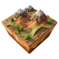 dramatic minimalist Earthy Terrain Cutout with Rich Soil Texture authentic png