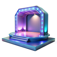 vibrant minimalist Empty Virtual Stage with Spot Lighting Isolated authentic png