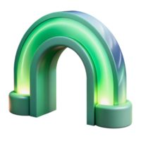 magnificent abstract Ethereal Aurora Arch Isolated Green Hues premium png