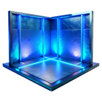 extraordinary artistic Empty Virtual Room with Blue Ambient Light Transparent Background high quality png