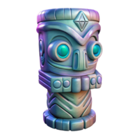 wonderful creative Realistic Hologram of Carved Totem Isolated authentic png