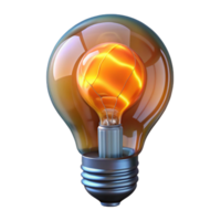 impressive abstract Realistic Light Bulb Glowing Filament Isolated original png