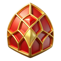 stunning creative Red and Gold Stained Glass Design Transparent original png