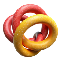 wonderful rustic Red and Yellow Intertwined Circles Isolated high quality png