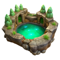 extraordinary classic Subterranean Lake Cutout with Glowing Green Algae genuine png
