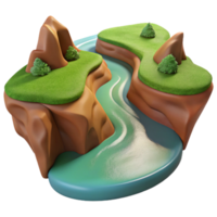 magnificent traditional Subterranean Riverbend Isolated with Realistic Reflections original png