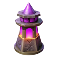 stunning traditional Terraform Tower with Purple Glow Isolated Cutout high resolution png