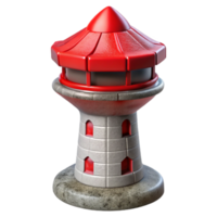 beautiful creative Terraform Tower with Red Accents Isolated Transparent Background premium png