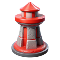 magnificent rustic Terraform Tower with Red Accents Isolated Transparent Background original png