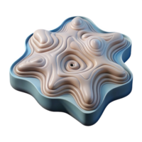 elegant minimalist Topographic Map with Subtle Colors Isolated high quality png