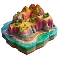 beautiful rustic Vibrant Kaleidoscope Shoreline Isolated Dramatic Coastal Cliffs authentic png