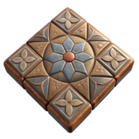wonderful rustic Vintage Tile Texture Isolated with Geometric Pattern png