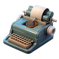 vibrant rustic Vintage Typewriter Isolated with Keys and Paper original png