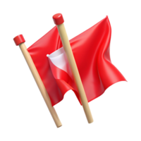 serene minimalist Waving Zephyr Zone Flags Cutout Bright Red Color Transparent Background authentic png