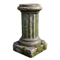extraordinary minimalist Weathered Stone Pillar Texture Isolated with Moss and Lichen original png