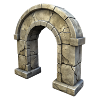 serene artistic Weathered Stone Arch Texture Isolated with Cracks and Scratches authentic png