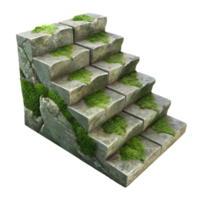 extraordinary rustic Weathered Stone Steps with Moss Isolated Rustic Charm professional png