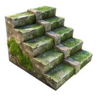 impressive minimalist Weathered Stone Steps with Moss Isolated Rustic Charm premium png