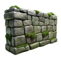 stunning rustic Weathered Stone Wall with Ferns Isolated Low Angle View genuine png