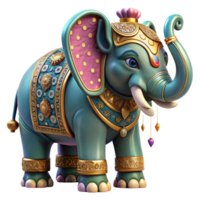 impressive artistic Decorated Elephant Statue with Intricate Details Isolated exclusive png