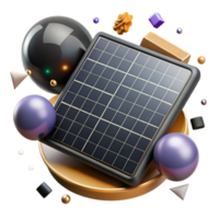 serene artistic Solar Panel Array Top View Isolated detailed png