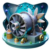 beautiful creative Tidal Energy Turbine Underwater View Transparent professional png