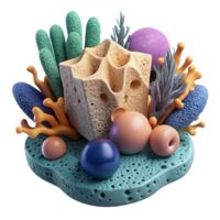 wonderful minimalist Sponge on Coral Reef Isolated professional png