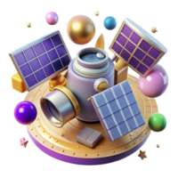 magnificent minimalist Space Station Solar Panels Bright Transparent Background high quality png