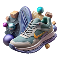 stunning contemporary Worn Running Shoes Side View Transparent Background high resolution png