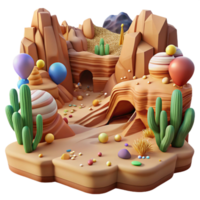 beautiful classic Desert Canyon Landscape Panoramic View Cutout high resolution png