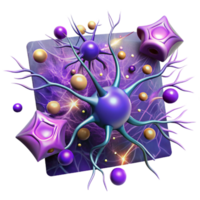impressive artistic Firing Neurons Electric Visualization Purple Transparent Background authentic png