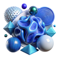 impressive vintage Abstract Ai Neural Network with Blue Glow Transparent Background exclusive png