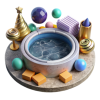 beautiful minimalist Geothermal Pool Top View Isolated Element genuine png