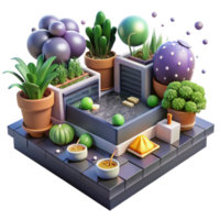 wonderful minimalist Rooftop Garden with Vegetables Cutout authentic png