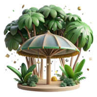 elegant abstract Rainforest Canopy Top View Cutout Element high quality png
