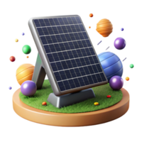 beautiful rustic Solar Panel Array in Field Angled View Cutout detailed png