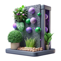 impressive modern Vertical Garden with Herbs Isolated authentic png