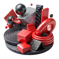 wonderful rustic Abstract Representation of Overcoming Obstacles Red and Black Transparent Background png