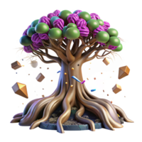 vibrant traditional Resilient Tree with Exposed Roots Transparent Background premium png