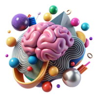 beautiful traditional Abstract Brain Network Colorful Isolated Element exclusive png