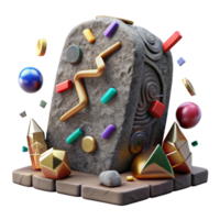 stunning creative Stone Inscription with Eroded Glyphs Cutout Weathered Appearance high resolution png