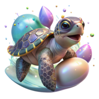 stunning abstract Sea Turtle Hatchling Emerging Isolated on Transparent Background genuine png