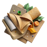 elegant artistic Recycled Paper Texture Rough Cutout Element professional png