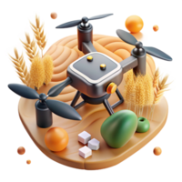 beautiful artistic Drone Monitoring Crops Top View Transparent Background authentic png