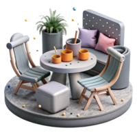 elegant creative Recycled Plastic Garden Furniture Gray Color Transparent Background professional png
