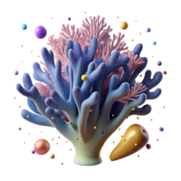 vibrant classic Sea Fan Swaying in Current Isolated on Transparent Background professional png