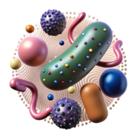 vibrant minimalist E Coli Bacteria Microscopic View Transparent Background authentic png
