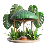 dramatic minimalist Rainforest Canopy Top View Cutout Element detailed png