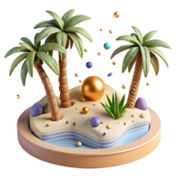 wonderful modern Desert Oasis with Palm Trees Isolated Element original png