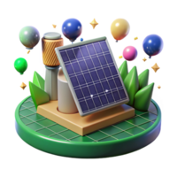 wonderful traditional Solar Panel Array on Desert Landscape Isolated premium png